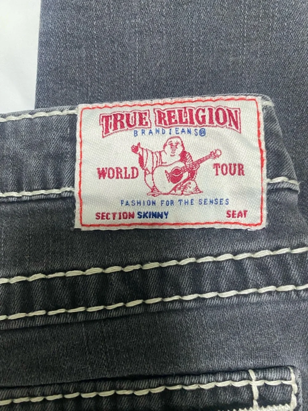 True Religion Black Contrast-Stitch Slim Women’s Jeans - Picture 4 of 5